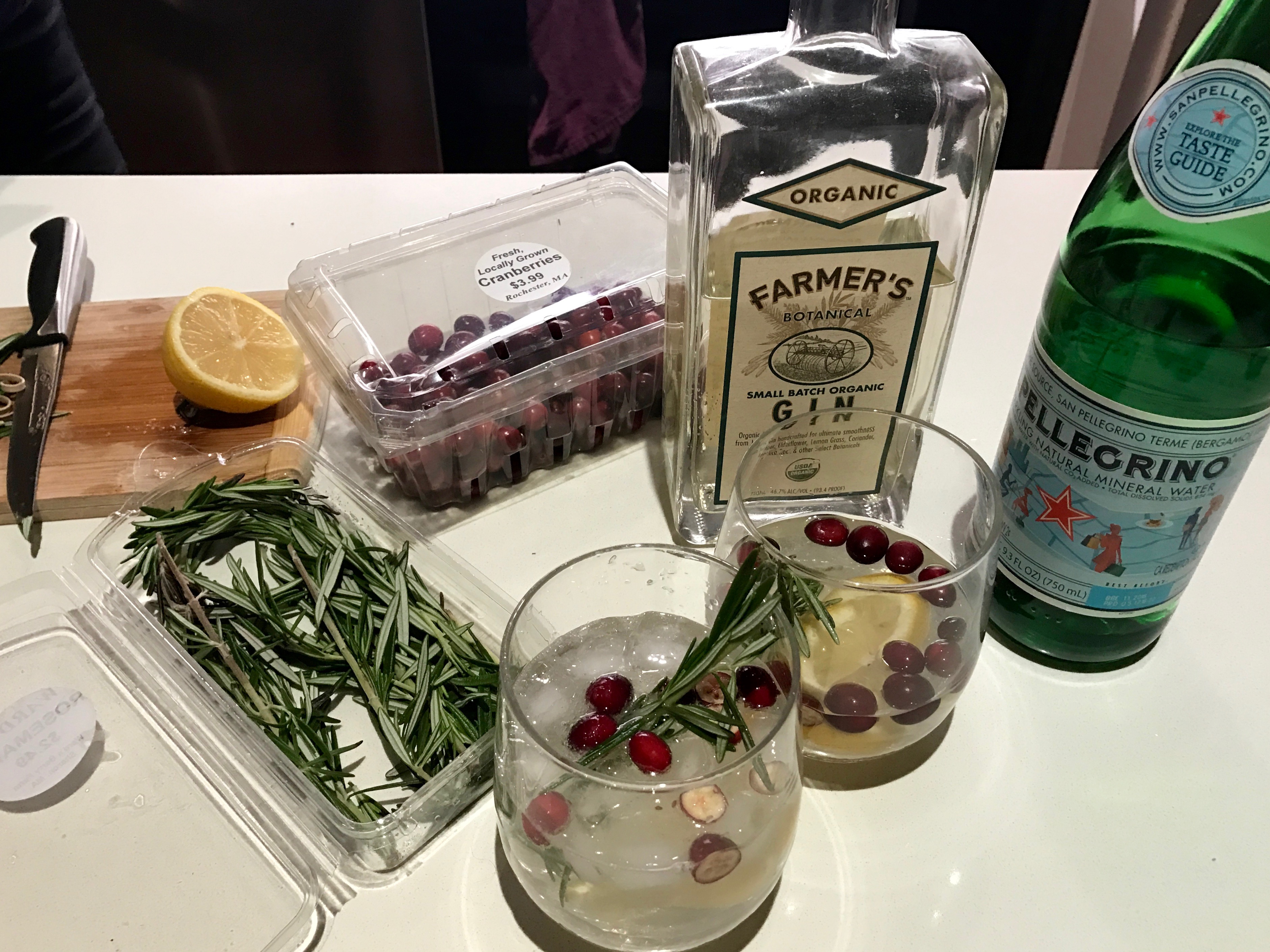Cranberry gin cocktail 